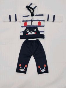 Cute Bear Striped Baby Outfit (Y)