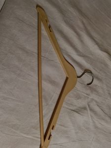 10 wooden look plastic hanger