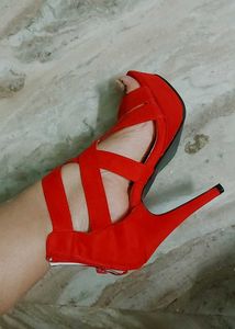 Red Strappy Heels