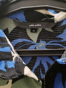 Floral Print Midi Shirt Dress (xs)