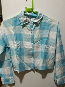 Cropped Light Blue Shirt
