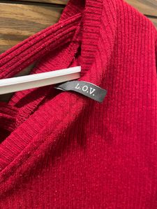 Red V-Neck Sweater