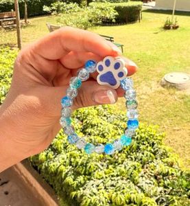 (3 pieces)Paw Print Beaded Bracelet