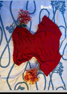 Red Ruched Top.SIZE-28-34