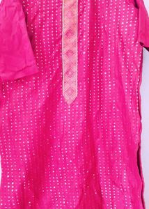 Dark Rose Kurti Set With Plazo Bilkul New