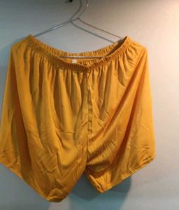 yellow satin night suit