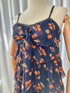 Tiered Cherry Print top