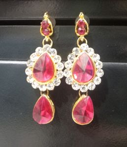 Dark pink gold plated necklace