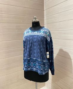 New with tag Blue Patterned Pullover