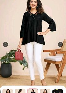 MOJILAA BLACK Floral Top