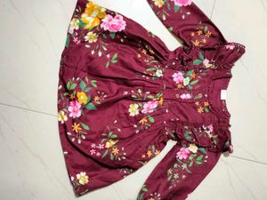 Maroon Frock 9-12 Months