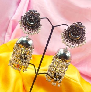 Chandelier Pealrs Chain Jhumka Earring