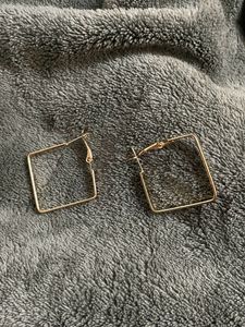 Gold Square Hoop Earrings