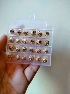 Pastel Nd Golden Earrings Studs