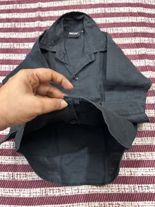 Linen Partywear Black Shirt -2-4 Year Boy