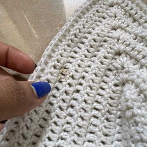 Hand Made Crochet Off-white Tieup Top