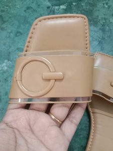 Tan Colour Flat Slippers