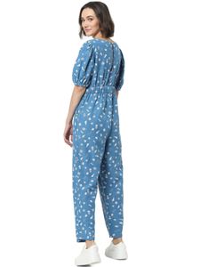 Floral Print Cutout Jumpsuit