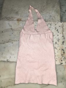 Pink Halter Knit Top