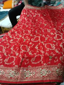 Red Embroidered Saree