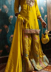 Nwe Year Sale ✨ Elegant Yellow Sharara Suit