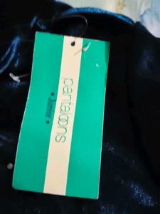 Velvety navy blue party wear blouse