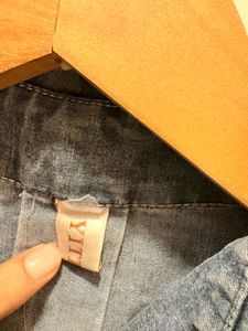 Denim Mini Dress with Rhinestones