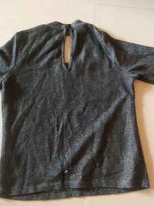 Stylish Grey Cut-Out Top