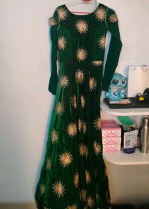 Velvet Bottle Green Gown Purchased From Lajpat