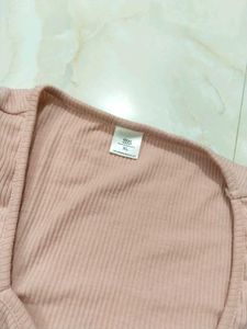 Peach Ribbed Top