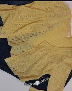 Cute Yellow Knit Cardigan