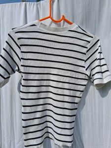 Black &amp; White Strip Tops