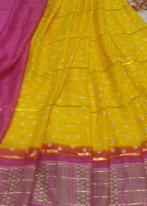 Beautiful Yellow With Dark Pink Pallu&amp;blouse