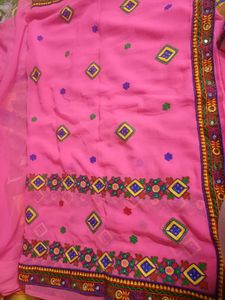 Rose Pink Saree With Blouse