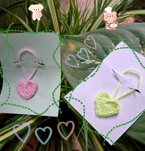 Combo Of Two Cute Heart Croshet Keychain