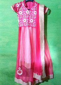 Pink White Lehenga Dress