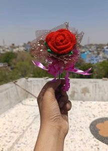 Crochet Single Rose Flower Bouquet 💐🌹