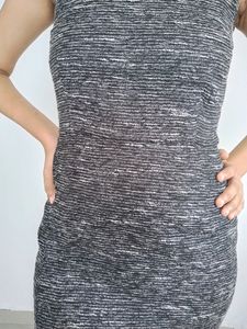 Party Wear Black Mid Silver Glitter Dress..Bust -3