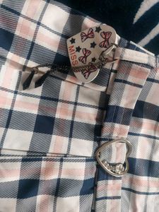 Girls Pleated Check Skirt