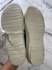Blue Leather Sneakers
