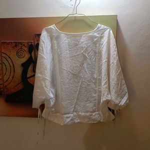 White Flowy Top