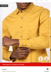 DNMX Cotton Slim Fit Shirt - Mustard
