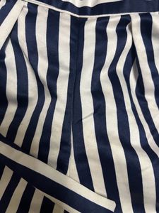 Blue And White Striped Shorts