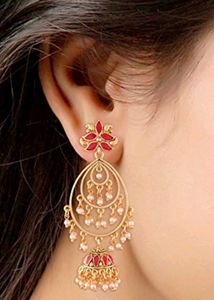 Stylish Jhumka Earrings pink