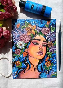 Aesthetic Abstract Girl Painting On Canvas -Small