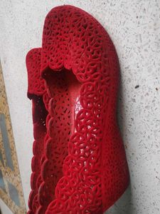 Beautiful Red Velvet Finish Ballerinas