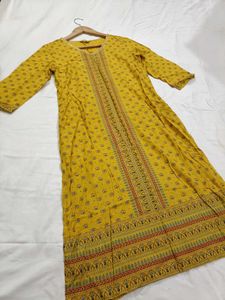 Elegant Yellow Printed Kurta
