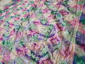 Vintage Floral Chiffon  Saree