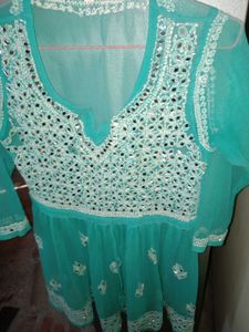 Mirror Work chikankari kurta