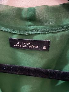 Green Sheer Tie Neck Top